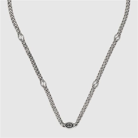 Collana Gucci Interlocking sottile in argento 925 .